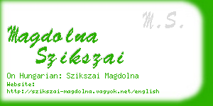 magdolna szikszai business card